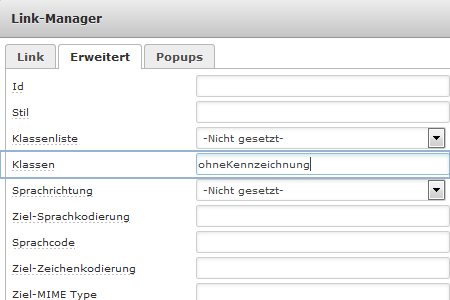 Der Link-Manager in Joomla