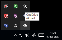 Das Icon OneDrive in der Taskleiste