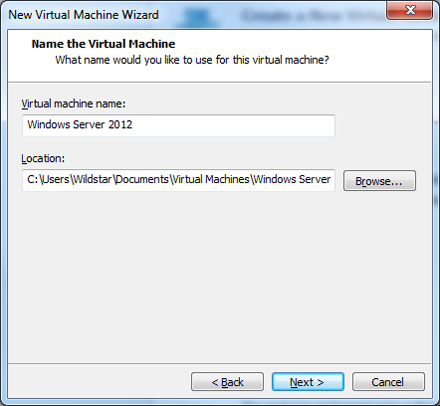 VMware12 - Name der VM