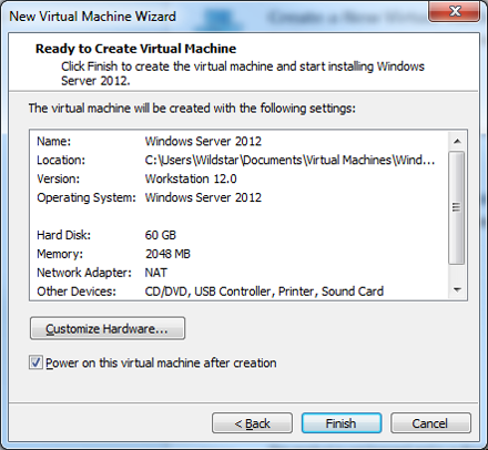 VMware12 - Ready Create Virtual Machine