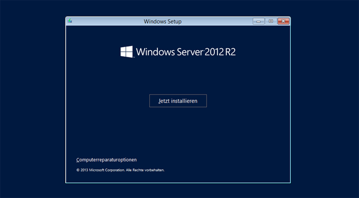 Windows Server 2012 Installieren