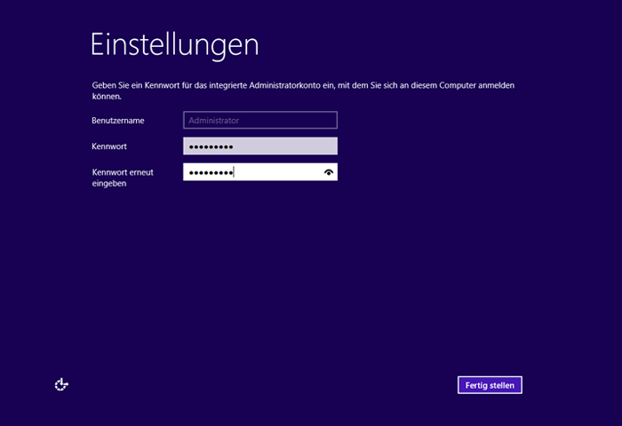 WinServ2012 Einstellungen