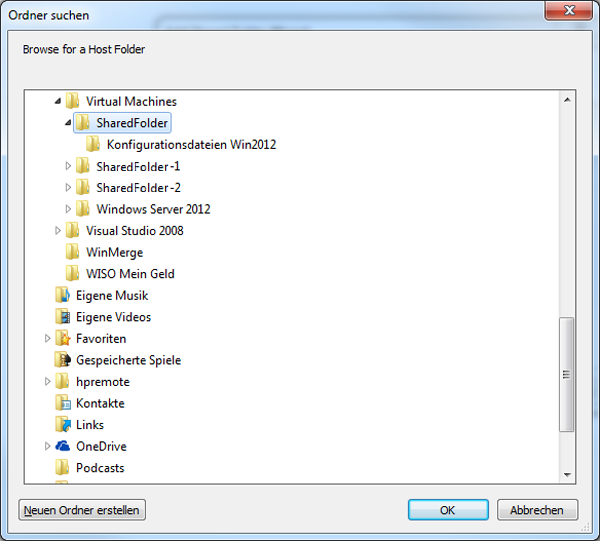 VMware12 Browse Host Folder