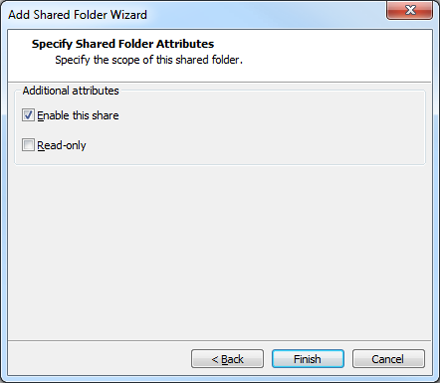 VMware12 Add Shared Folder Wizard Attributes
