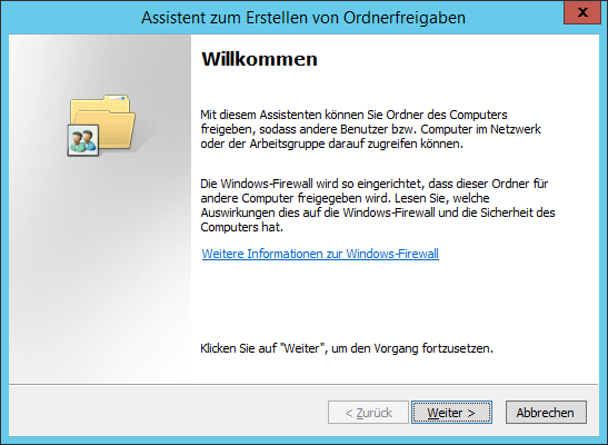 WinServ2012 - Assistent zum Erstellen von Ordnerfreigaben s1