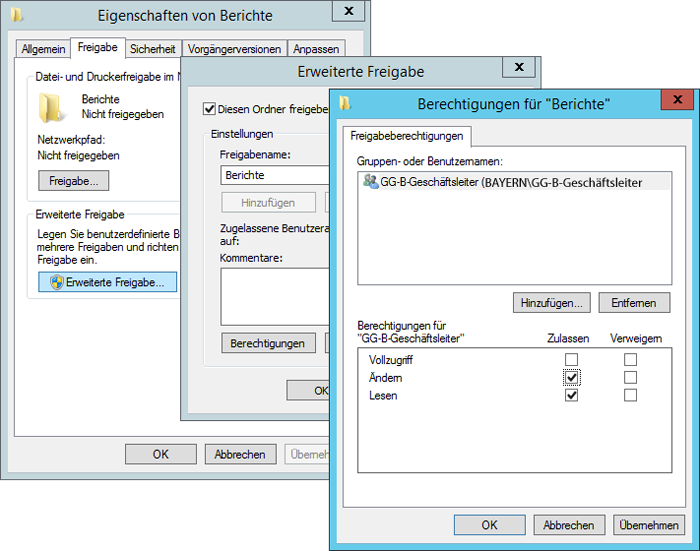 WinServ2012 - Berechtigung für Ordner