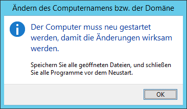 WinServ2012 - Computer Neustart nach der Änderung des Computernamens