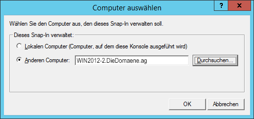 WinServ2012 - Computer auswählen