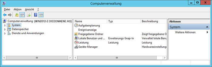 WinServ2012 - Computerverwaltung Remotecomputer