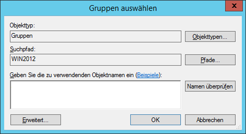 WinServ2012 Gruppen Zuteilung